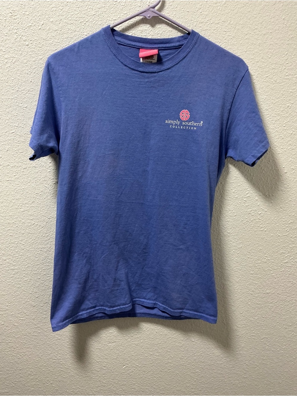 Simply Southern Purple-Blue Short Sleeve Logo Tee blue farm girl tractor size S